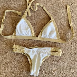 White & Gold Beach Bunny Bikini